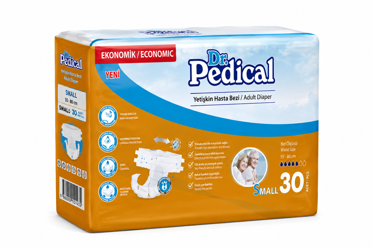Dr Pedical S Bel Bantlı Hasta Bezi 30’lu – Yüksek Emici Yetişkin Hasta Bezi