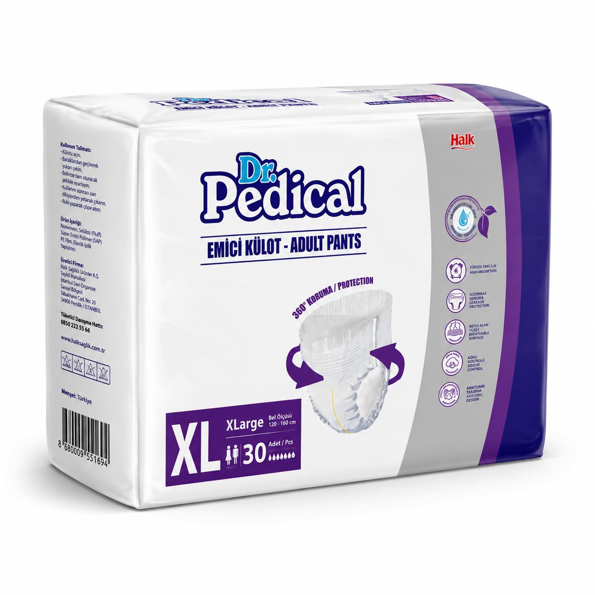 Dr. Pedical Emici Külotlu Hasta Bezi XL 30’lu