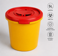 5 Litre Tıbbi Atık Kovası | Sızdırmaz Kapaklı Tıbbi Atık Kutusu
